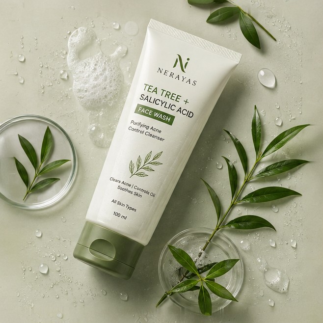 Face Wash (Tea Tree + Salicylic Acid) – Purifying Acne Control Cleanser - Image 3